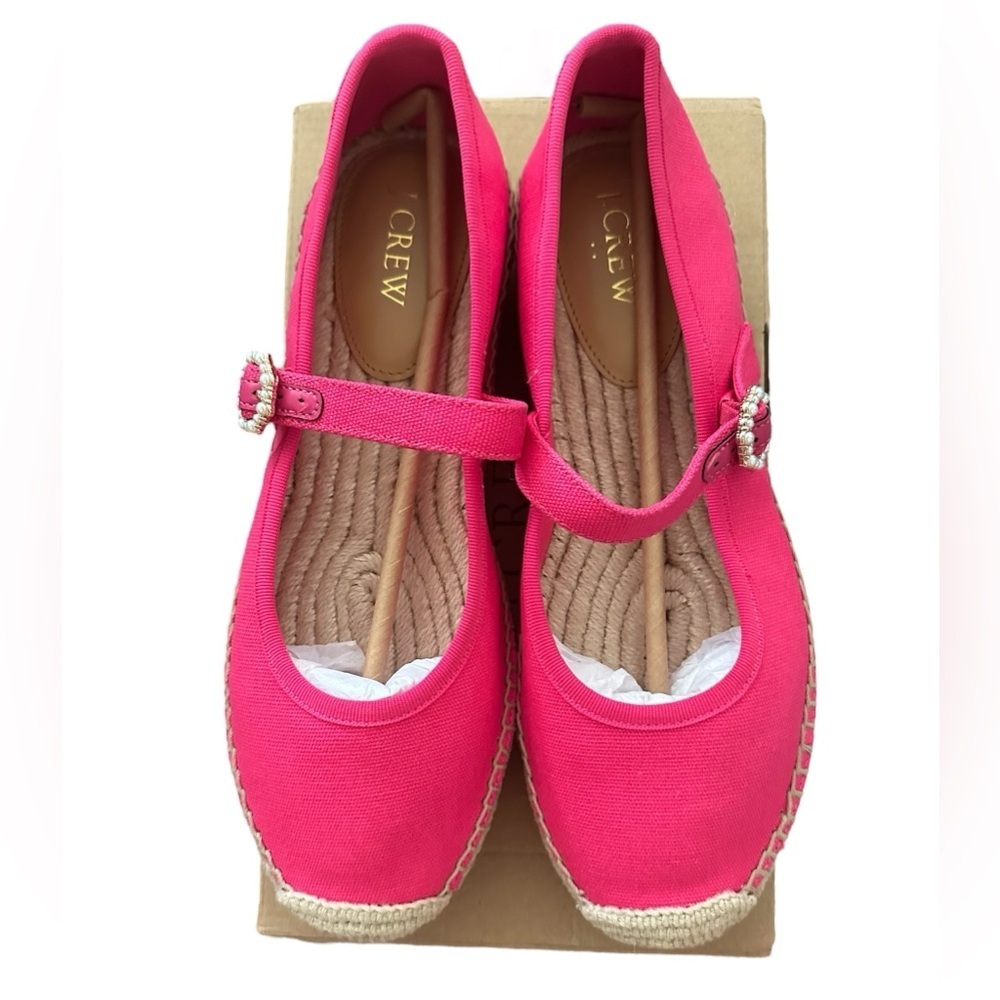 NIB J. CREW FACTORY Canvas Mary Jane Espadrille Flats 9.5 - Picture 2 of 9